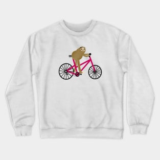 Sloth Riding A Hot Pink Bicycle Crewneck Sweatshirt